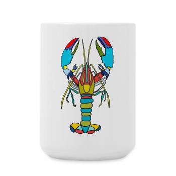 Colorful crab neon style - Large Mug 440 ml - white - Front