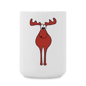 Elch Weihnachten - Große Tasse 440 ml - Weiß - Vorne