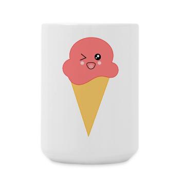 Ice Cream Ice Cream Strawberry Ice Cream - Large Mug 440 ml - white - Front