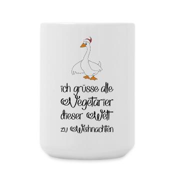 Lustige Geschenke für Vegetarier zu Weihnachten - Große Tasse 440 ml - Weiß - Vorne
