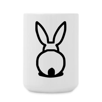 Lapin mignon par derrière - Grande tasse 440 ml - blanc - Devant