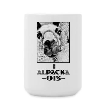 ALPAKA - i pack ois - ich schaffe alles - Dialekt - Große Tasse 440 ml - Weiß - Vorne