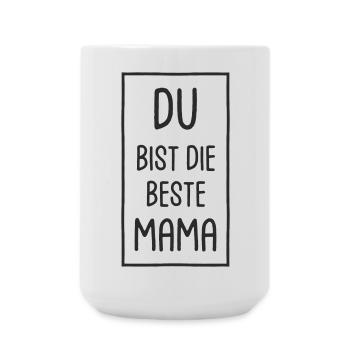 Du bist die beste Mama - Muttertag - Große Tasse 440 ml - Weiß - Vorne