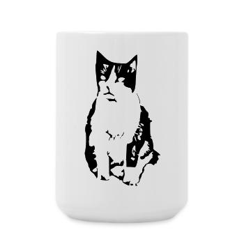 Chat Noir Chat Chemise Cadeau - Grande tasse 440 ml - blanc - Devant