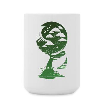 Mystischer Fantasy Baum Natur - Große Tasse 440 ml - Weiß - Vorne
