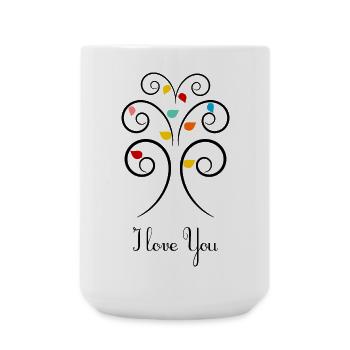 VALENTINSTAG. Junggesellinnenabschied. ICH LIEBE DICH. ICH LIEBE DICH. LIEBE - Große Tasse 440 ml - Weiß - Vorne