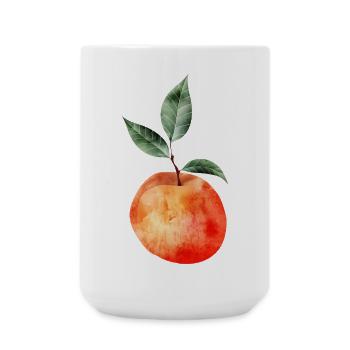 glowing peach with leaves illustration - Large Mug 440 ml - white - Front