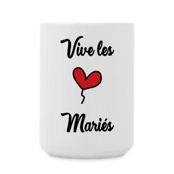 COUPLE. JUST MARRIED. Bachelorette party. VALENTINE'S DAY. LOVE. - Large Mug 440 ml - white - Front