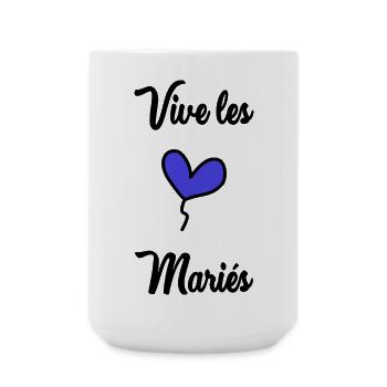 MARIEE. COEUR. COUPLE. JUST MARRIED. EVJF - Grande tasse 440 ml - blanc - Devant