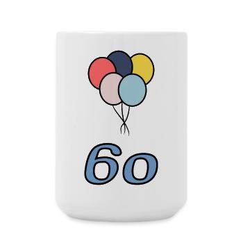 60. 60 JAHRE. 60-JÄHRIGES JUBILÄUM. 60. GEBURTSTAG. - Große Tasse 440 ml - Weiß - Vorne