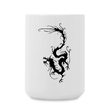 Dragon de fumée noire - Grande tasse 440 ml - blanc - Devant
