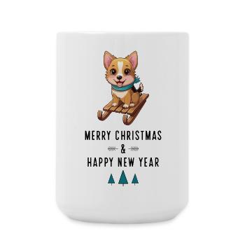 Dog at Christmas - Large Mug 440 ml - white - Front