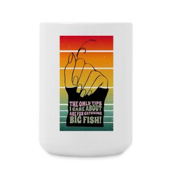 Carp Fishing Girls: Only Tips for Big Fish Matter! - Large Mug 440 ml - white - Front