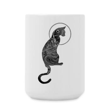 Abstrakte Ozeanische Katze - Große Tasse 440 ml - Weiß - Vorne