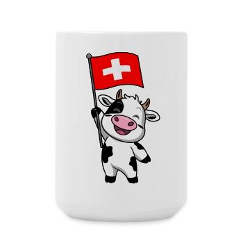 Schweizer Kuh - Große Tasse 440 ml - Weiß - Vorne