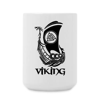 Black Viking Ship - Large Mug 440 ml - white - Front
