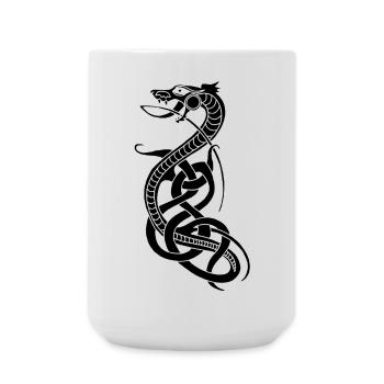 Serpent noir infini - Grande tasse 440 ml - blanc - Devant