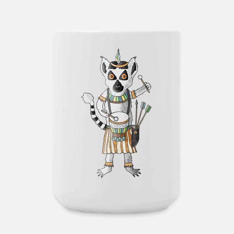 Ring-tailed lemur the beat from the bush - Large Mug 440 ml - white