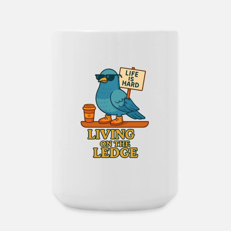 Drôle de colombe avec bouclier et café - Grande tasse 440 ml - blanc