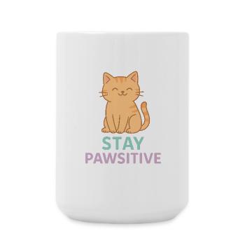 Stay Pawsitive - Large Mug 440 ml - white - Front