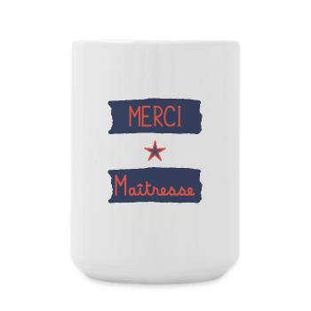 MERCI. MAÎTRESSE. MAÎTRE. MERCI MAÎTRESSE - Grande tasse 440 ml - blanc - Devant