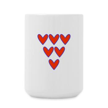 HERZ. HERZ. VALENTINSTAG. LIEBE. LIEBE. PAAR. - Große Tasse 440 ml - Weiß - Vorne