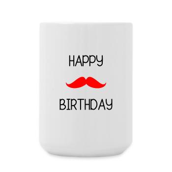 HAPPY BIRTHDAY. JOYEUX ANNIVERSAIRE. ANNIVERSAIRE. - Grande tasse 440 ml - blanc - Devant