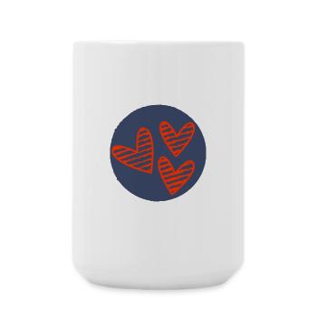 HERZ. HERZ. VALENTINSTAG. LIEBE. LIEBE. PAAR. - Große Tasse 440 ml - Weiß - Vorne