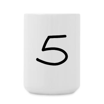 5 cinq chiffres anniversaire noir - Grande tasse 440 ml - blanc - Devant