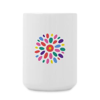 HAPPY BIRTHDAY. JOYEUX ANNIVERSAIRE. FELICITATIONS - Grande tasse 440 ml - blanc - Devant