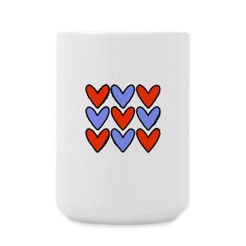 CŒUR. CŒURS. SAINT VALENTIN. LOVE. AMOUR. COUPLE. - Grande tasse 440 ml - blanc - Devant