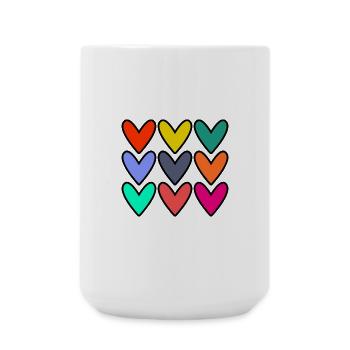 HERZ. HERZ. VALENTINSTAG. LIEBE. LIEBE. PAAR. - Große Tasse 440 ml - Weiß - Vorne