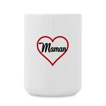 MAMA HERZ - Große Tasse 440 ml - Weiß - Vorne