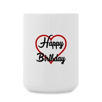 HAPPY BIRTHDAY. JOYEUX ANNIVERSAIRE. ANNIVERSAIRE. - Grande tasse 440 ml - blanc - Devant