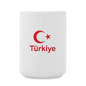 Türkische Stern-Crescent Kunst - Große Tasse 440 ml - Weiß - Vorne
