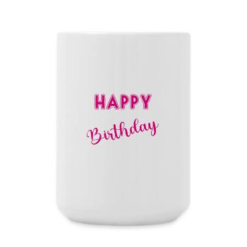 ANNIVERSAIRE. HAPPY BIRTHDAY - Grande tasse 440 ml - blanc - Devant