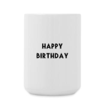 HAPPY BIRTHDAY. JOYEUX ANNIVERSAIRE. ANNIVERSAIRE. - Grande tasse 440 ml - blanc - Devant