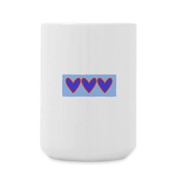 HERZ. HERZ. VALENTINSTAG. LIEBE. LIEBE. PAAR. - Große Tasse 440 ml - Weiß - Vorne