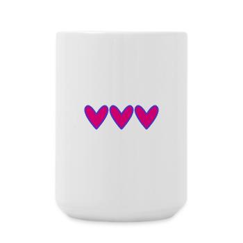 PAAR. VALENTINSTAG. GERADE VERHEIRATET. HERZ. Junggesellinnenabschied. - Große Tasse 440 ml - Weiß - Vorne
