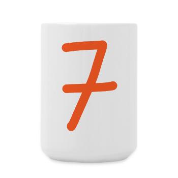 7 Number seven number orange birthday - Large Mug 440 ml - white - Front