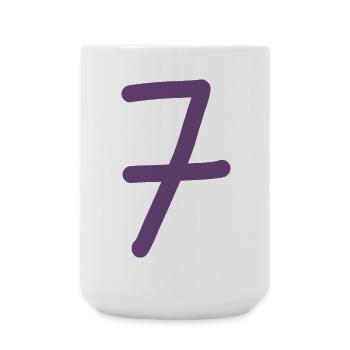 7 Number Seven Number Violet Birthday - Large Mug 440 ml - white - Front