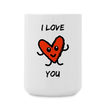 VALENTINSTAG. Junggesellinnenabschied. ICH LIEBE DICH. ICH LIEBE DICH. LIEBE - Große Tasse 440 ml - Weiß - Vorne