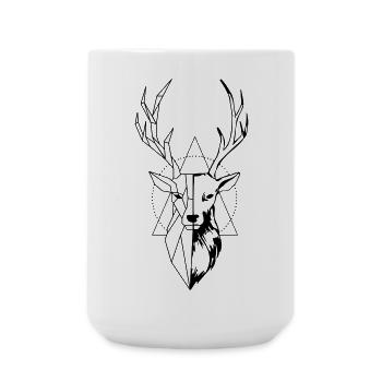 Hirsch - Große Tasse 440 ml - Weiß - Vorne