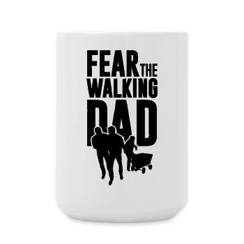 Fear the walking Dad, Vatertag. Bollerwagen Tour - Große Tasse 440 ml - Weiß - Vorne