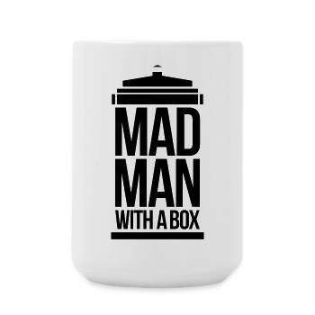 Mad man with a box - Large Mug 440 ml - white - Front