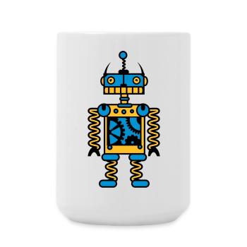 Ein Roboter mit Zahnräder - Große Tasse 440 ml - Weiß - Vorne