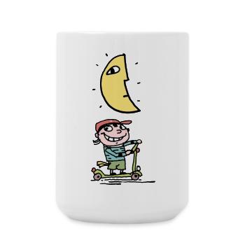 Charly und der Mond - Große Tasse 440 ml - Weiß - Vorne