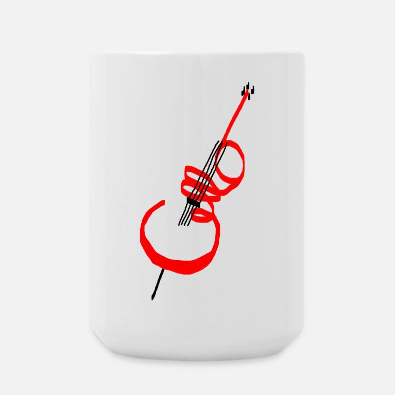 Lettrage violoncelle rouge - Grande tasse 440 ml - blanc
