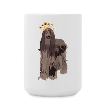 Chien majestueux avec couronne - Grande tasse 440 ml - blanc - Devant