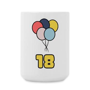 18. 18 JAHRE ALT. 18-JÄHRIGES JUBILÄUM. GEBURTSTAG 18 JAHRE. - Große Tasse 440 ml - Weiß - Vorne